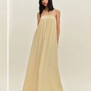 Reformation Strapless Cream Maxi Dress